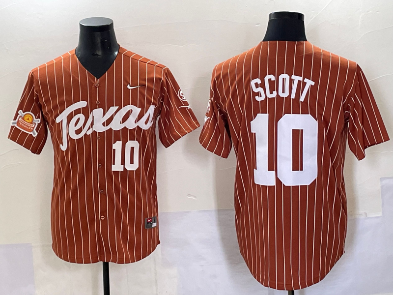 Men Texas Longhorns #10 Scott brown Nike joint Name NCAA 2025 Jersey style 30->ncaa teams->NCAA Jersey